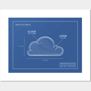 Silver Lining Cloud Blueprints Posters and Art